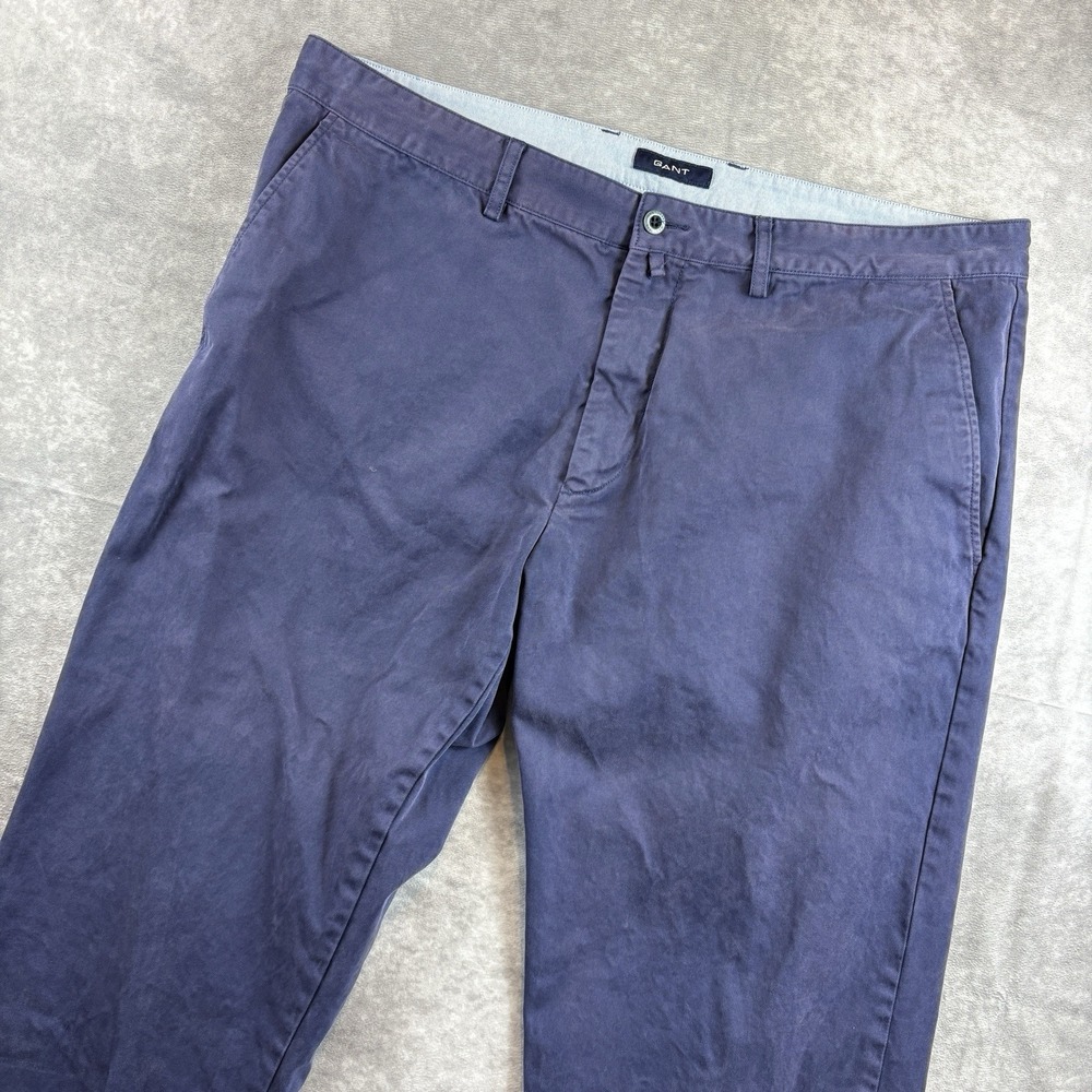Gant Chino Pants Mens 38x34 Blue New Haven Preppy Golf Regular Fit Normal Waist